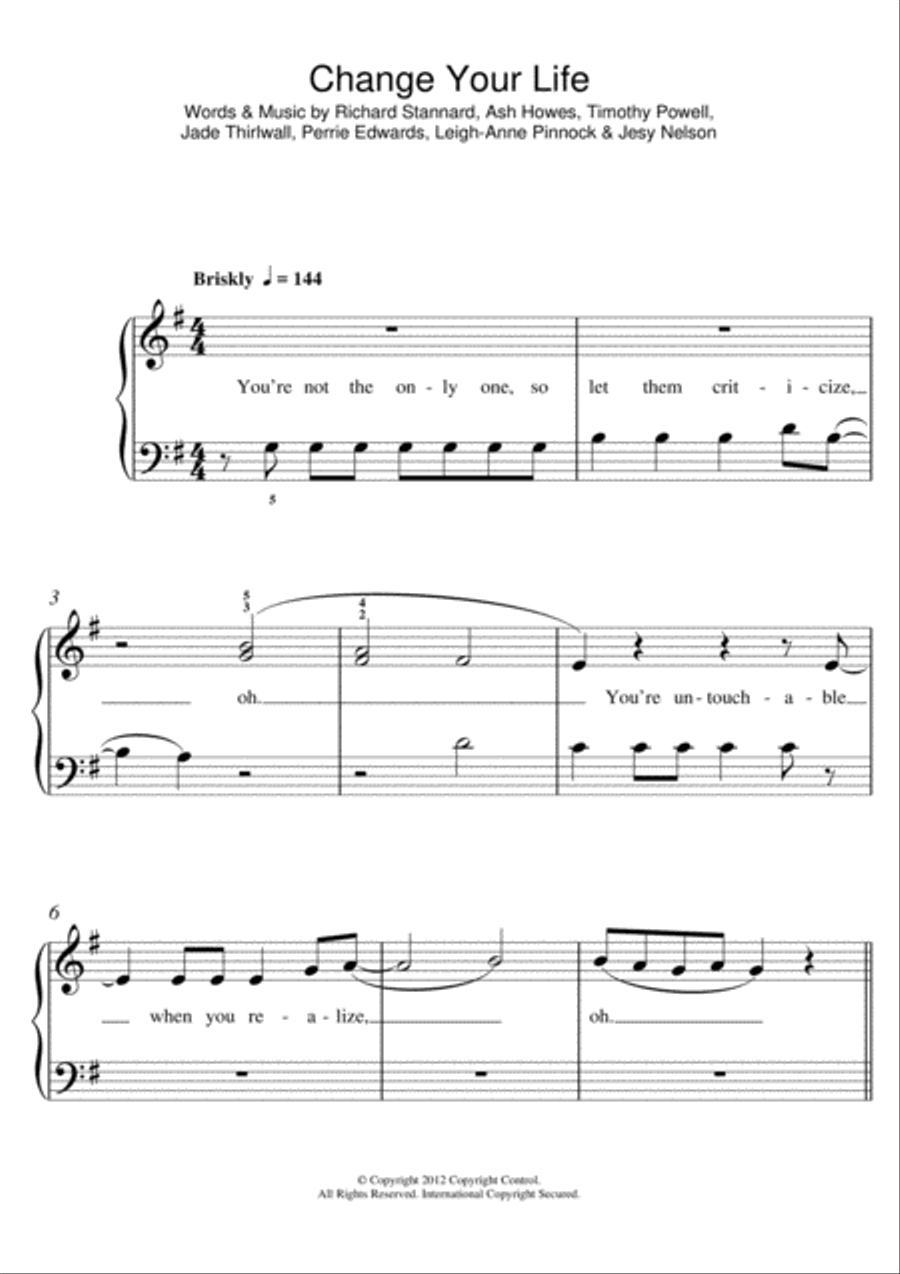 Change Your Life Piano scores gallery preview page 1