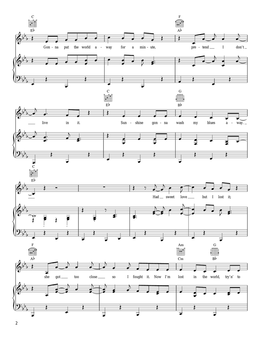 Knee Deep Piano, Vocal, Guitar scores gallery preview page 2