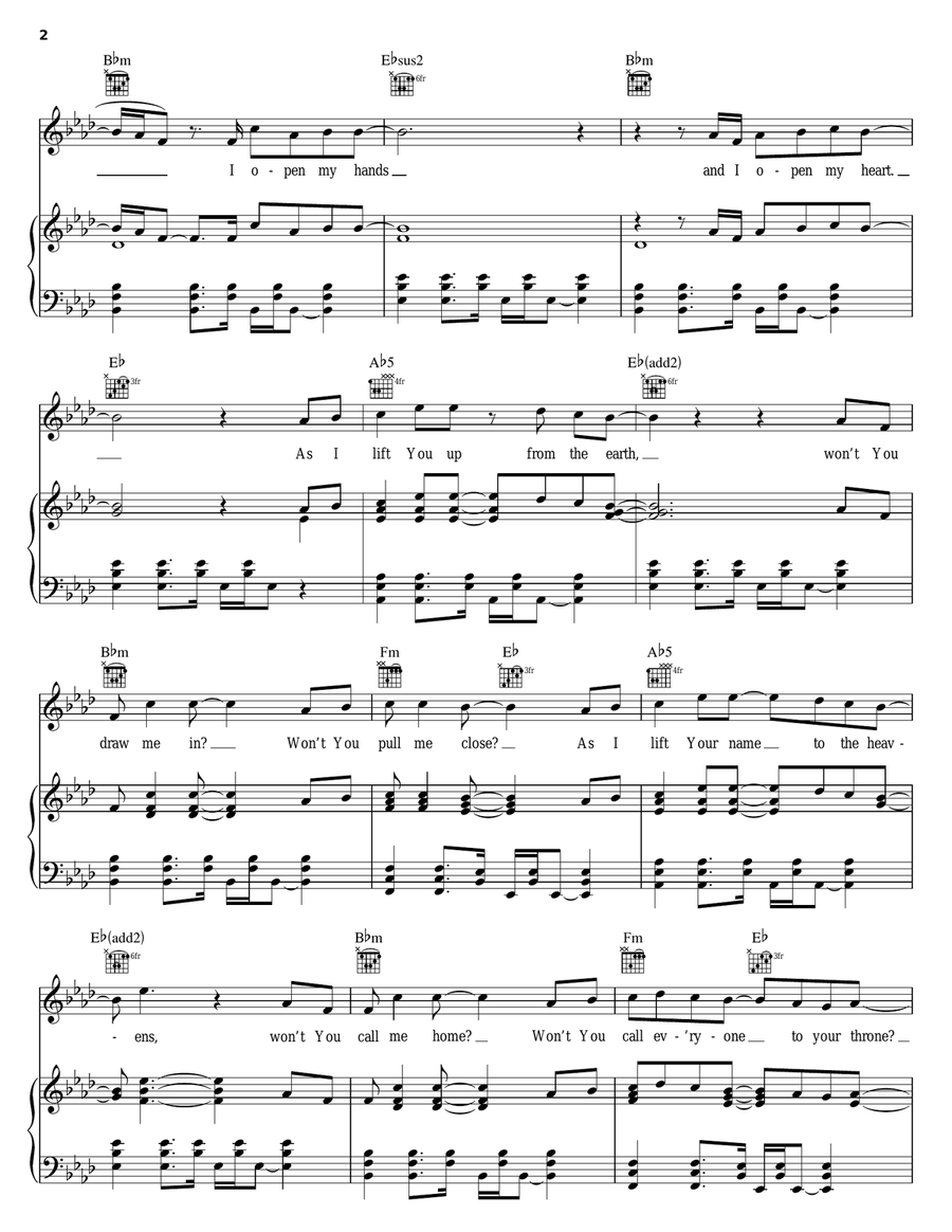 As I Lift You Up Piano, Vocal, Guitar scores gallery preview page 2