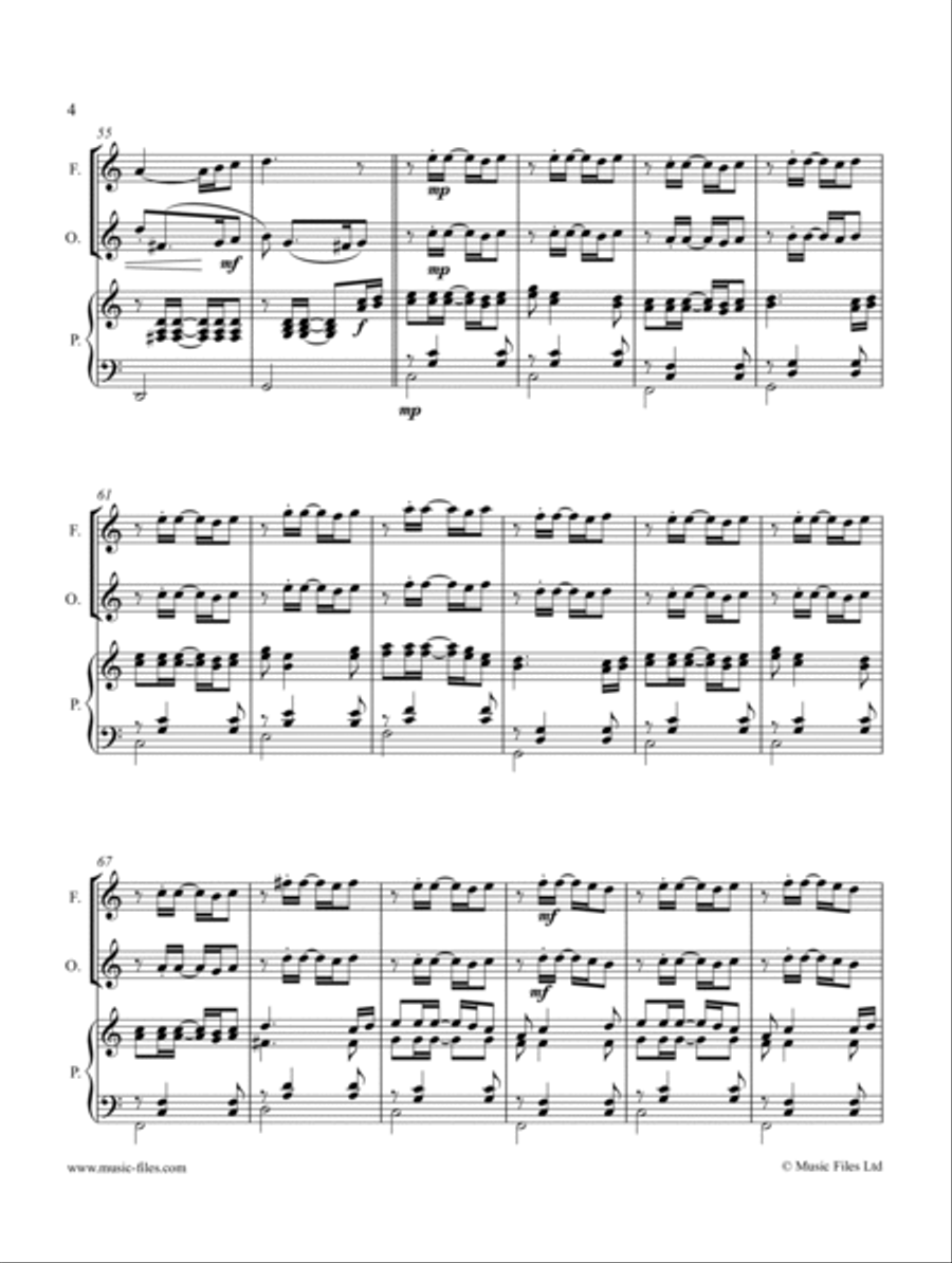 Happy Cowboy (for Flute, Oboe and Piano) Woodwind Duet scores gallery preview page 4