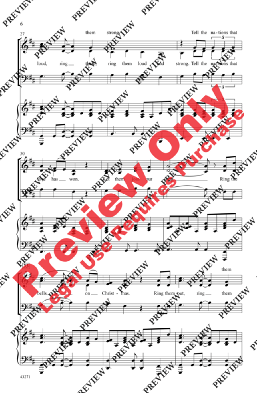 I Heard the Bells on Christmas Day 3-Part scores gallery preview page 6