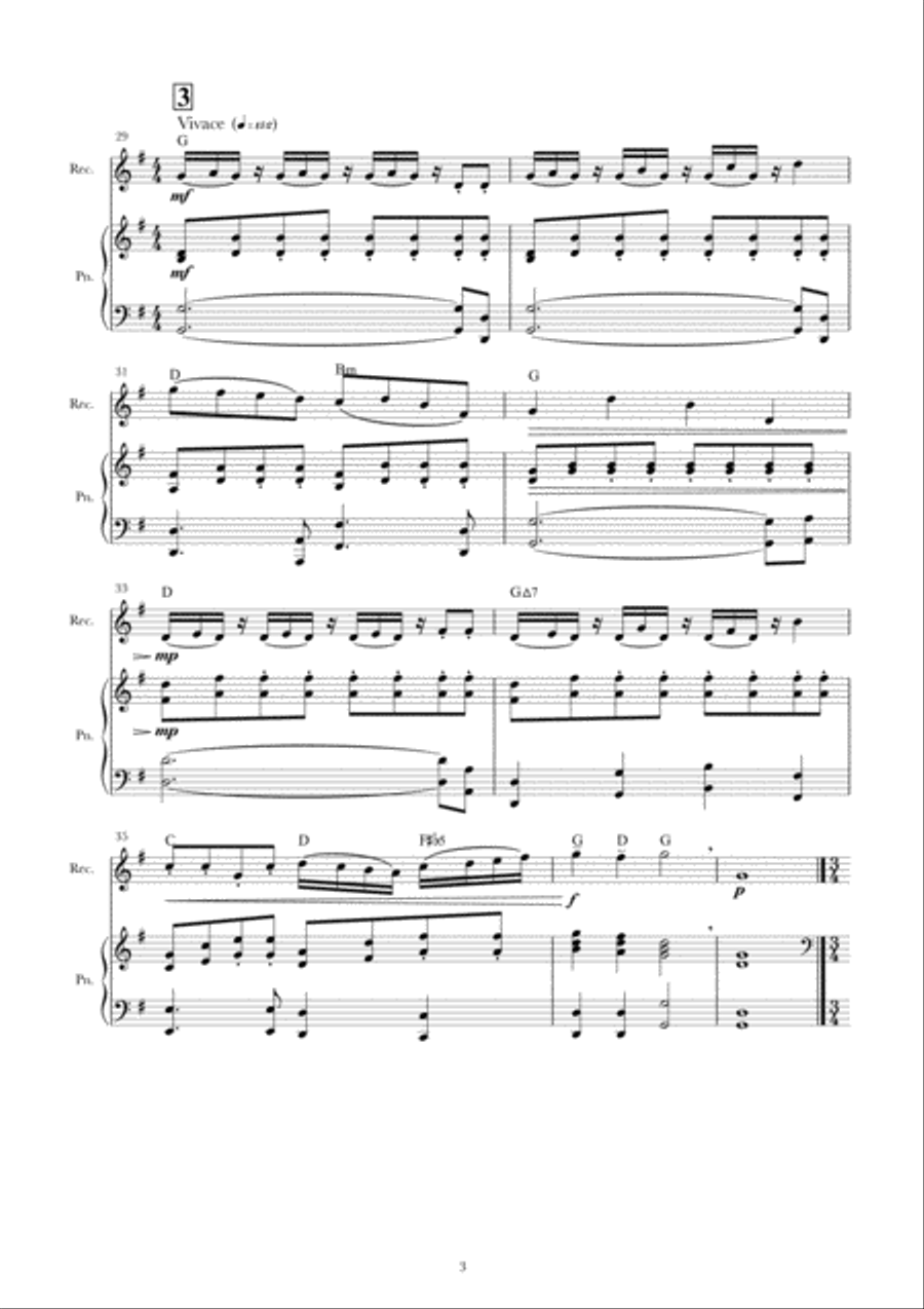 6 Themes for Soprano Recorder (arr. for piano accompaniment) Soprano Recorder scores gallery preview page 3