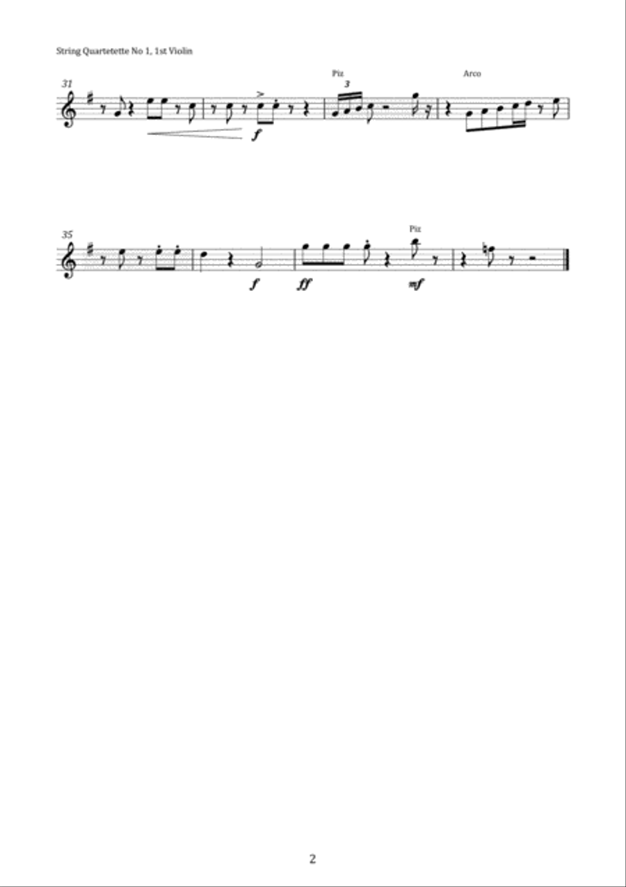 String Quartetette No 1 String Quartetette No 1 String Quartet scores gallery preview page 2