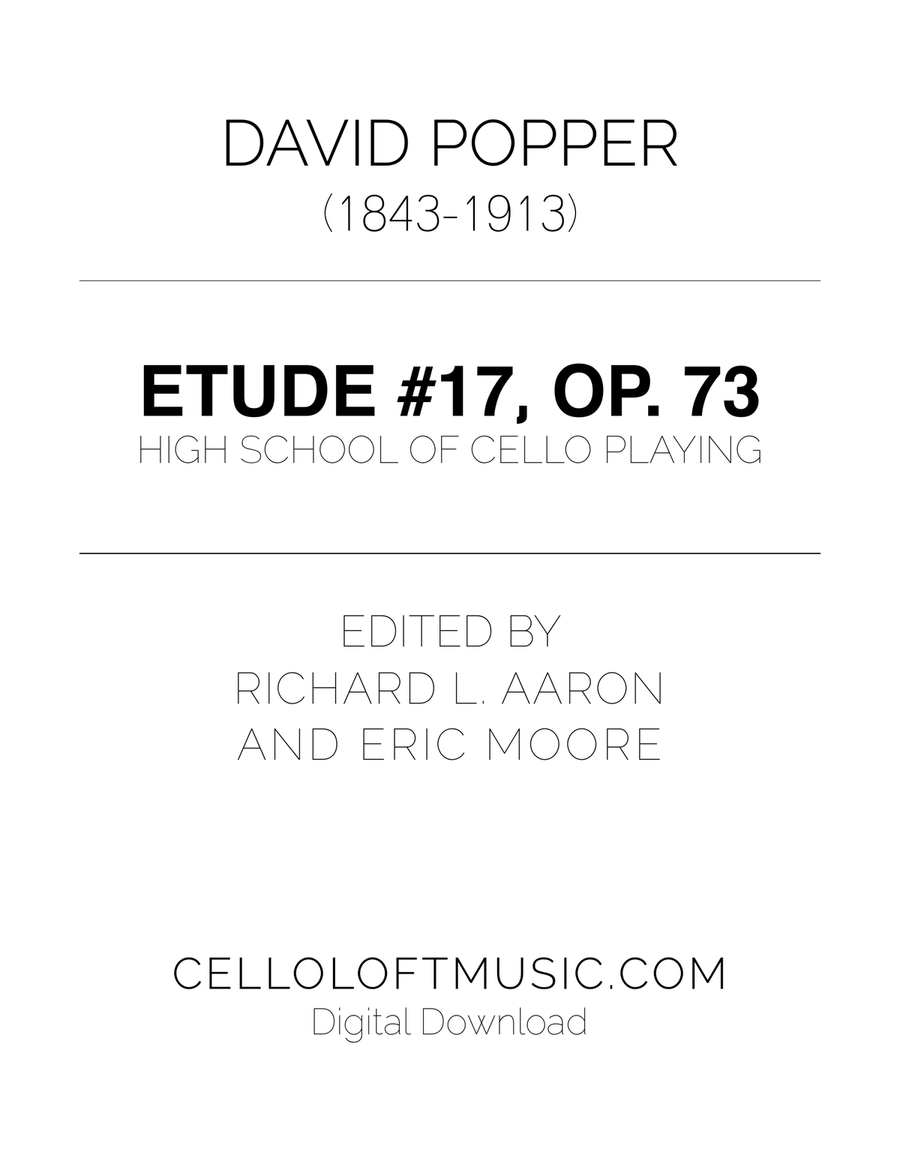 Popper (arr. Richard Aaron): Op. 73, Etude #17 Cello Solo scores gallery preview page 1