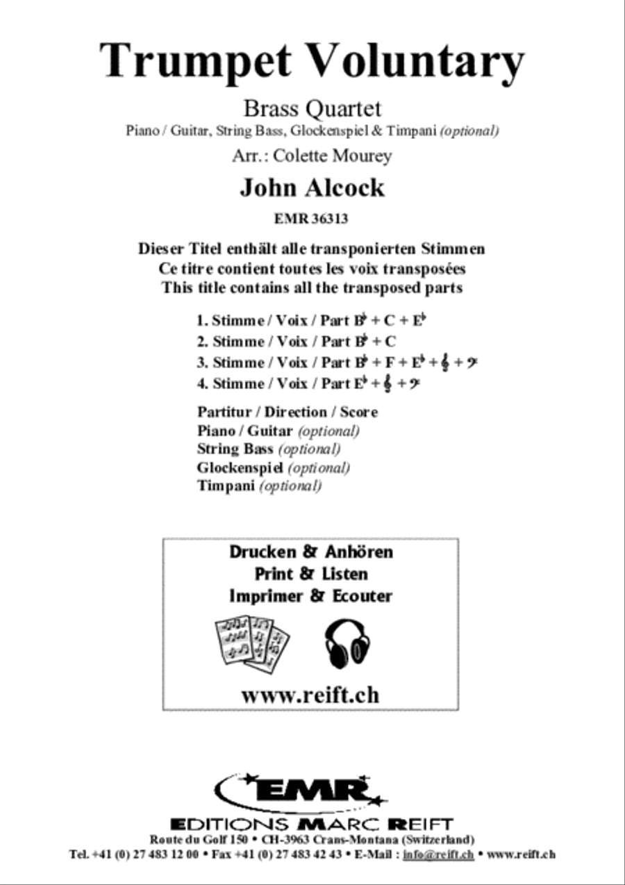 Trumpet Voluntary Brass Ensemble scores gallery preview page 2