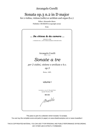 Book cover for Corelli, Sonata op.3 n.2 in D major