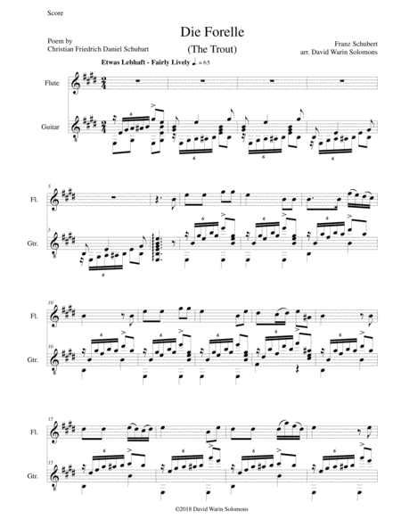 Die Forelle (The Trout) for flute and guitar image number null