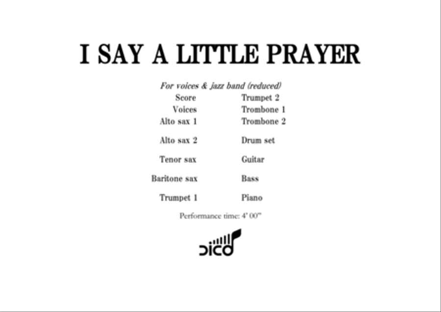 I Say A Little Prayer - Score Only Jazz Ensemble scores gallery preview page 3