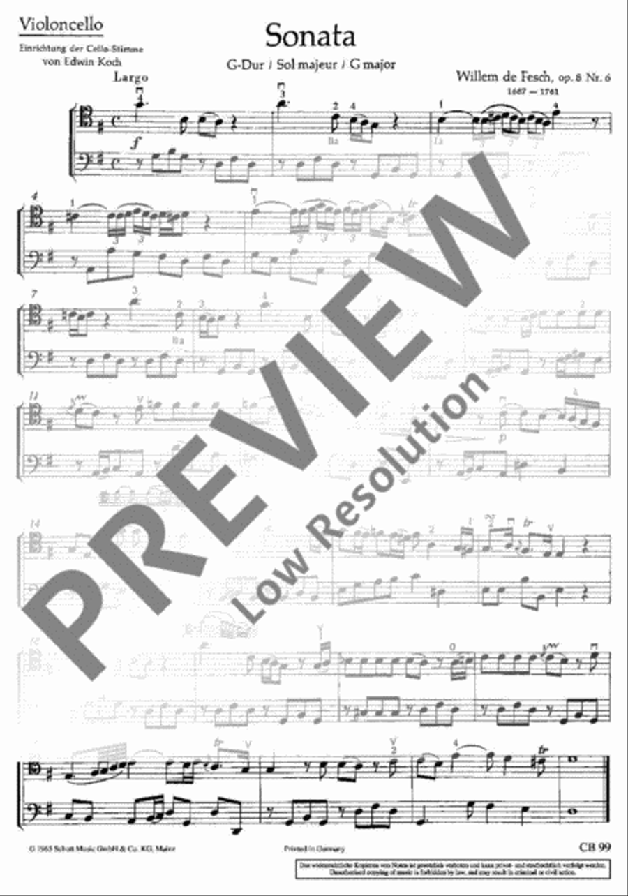 Sonata Sonata Cello Solo scores gallery preview page 10