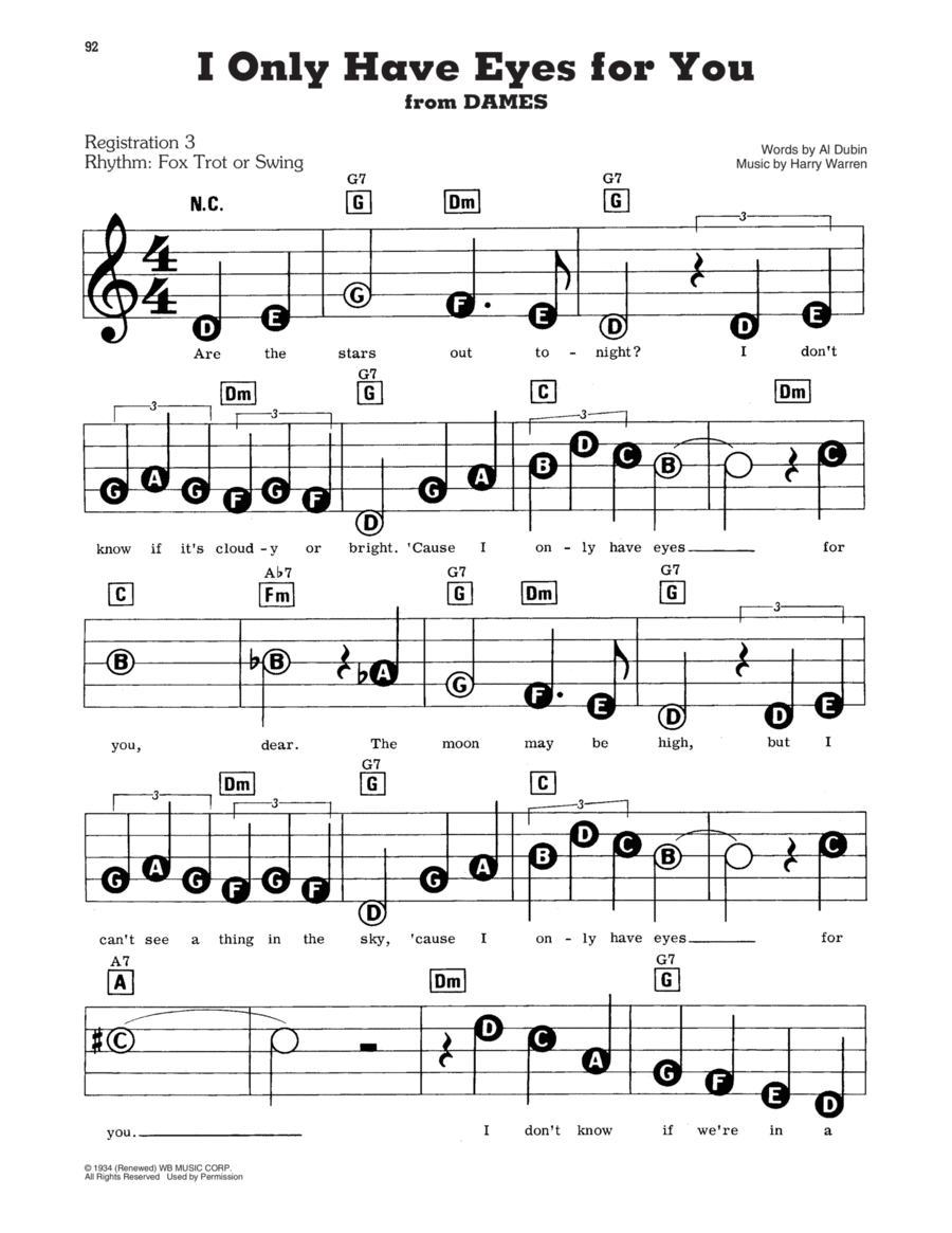 I Only Have Eyes For You Electronic Keyboard scores gallery preview page 1