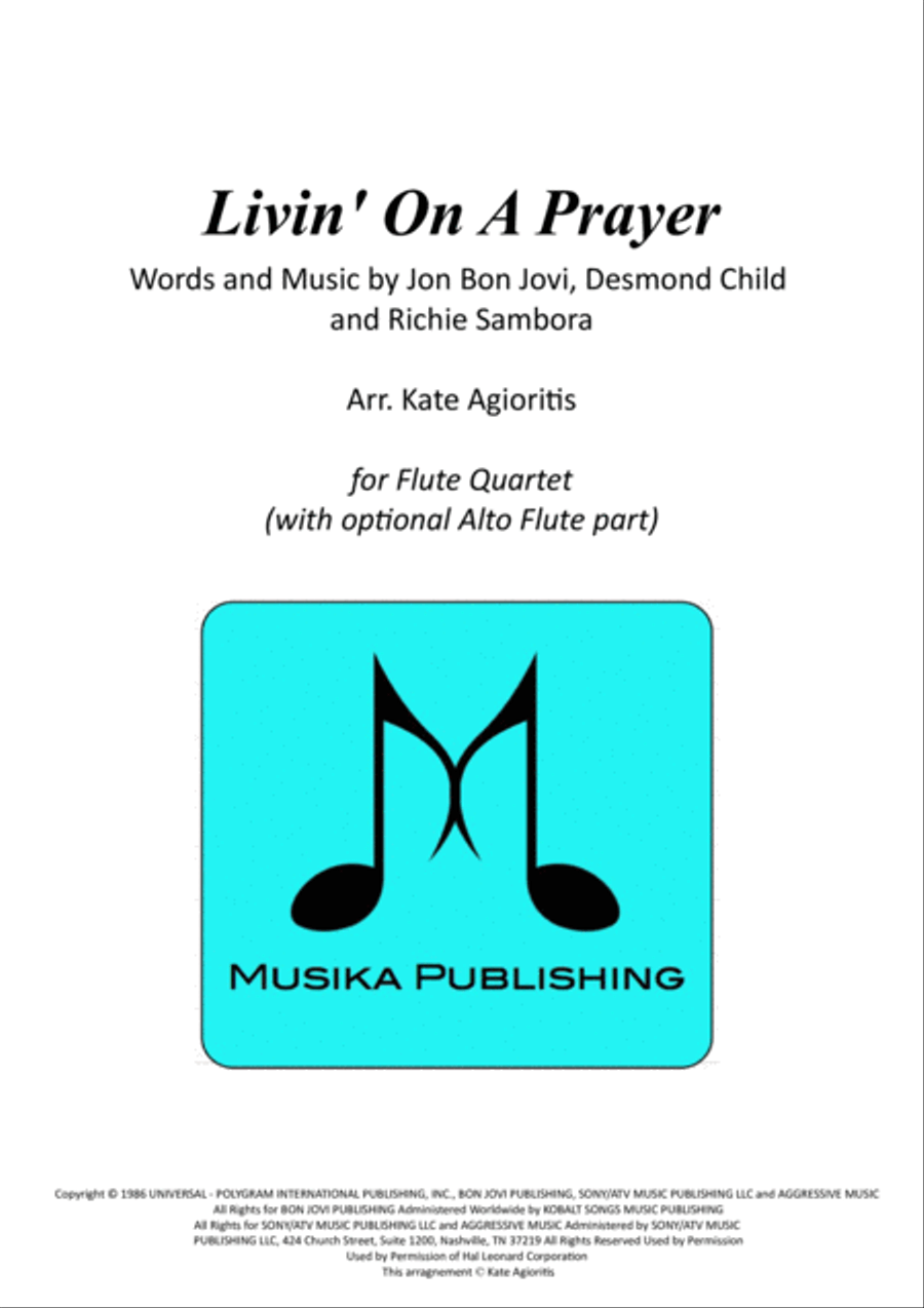 Livin' On A Prayer Livin' On A Prayer Flute Quartet scores gallery preview page 1