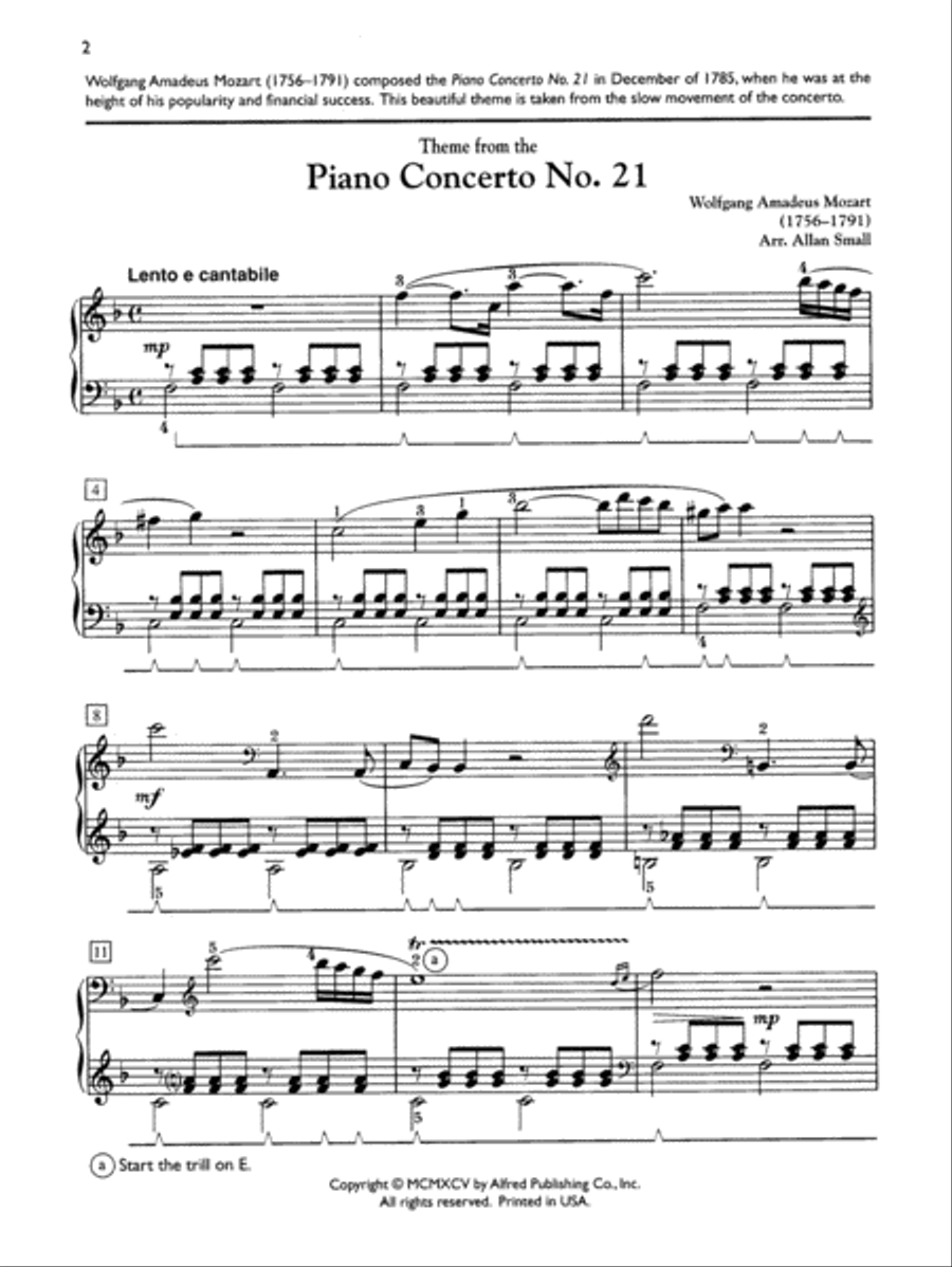 Theme from Piano Concerto No. 21 Small Ensemble scores gallery preview page 4