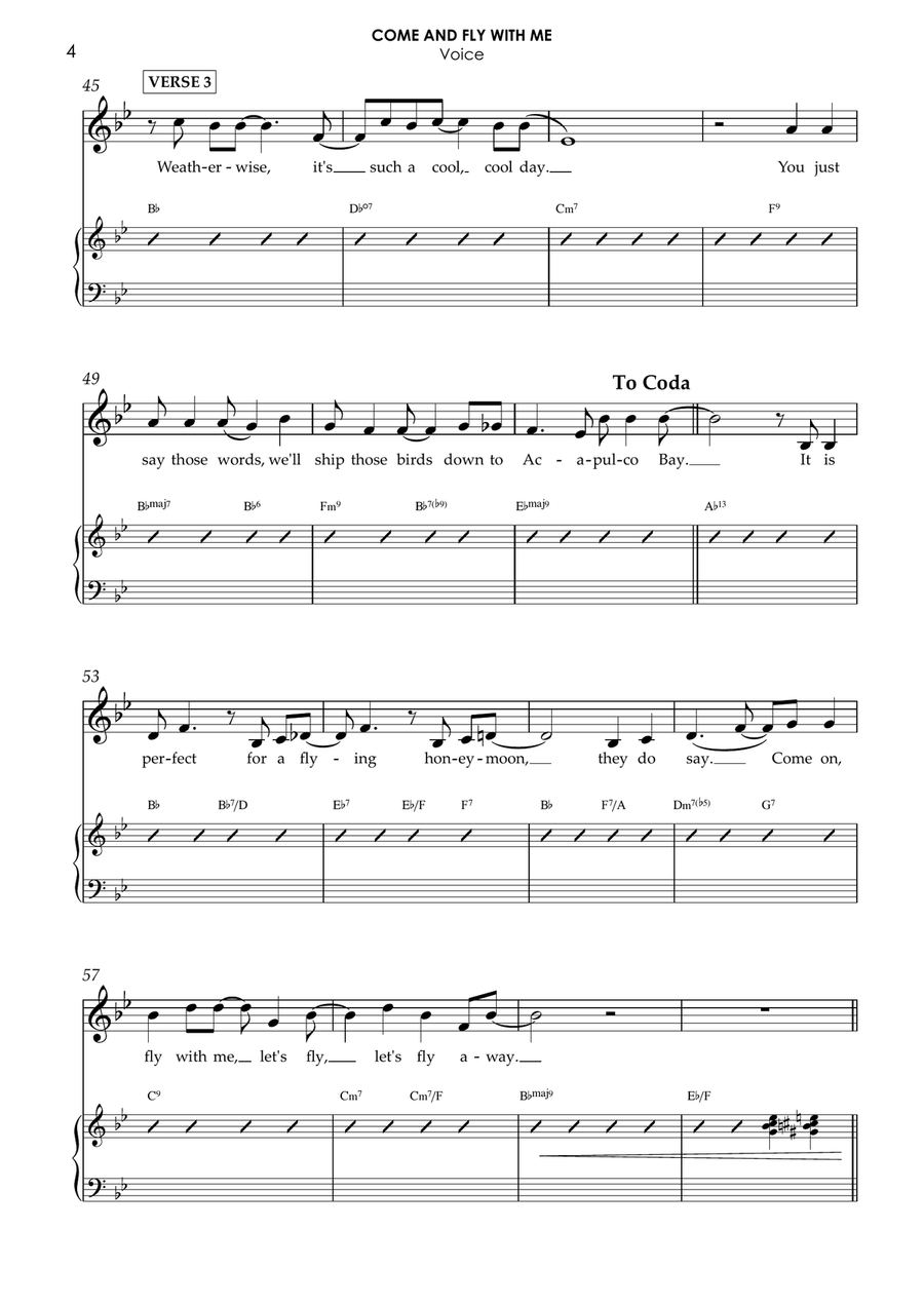 Come Fly With Me - Score Only Jazz Ensemble scores gallery preview page 4