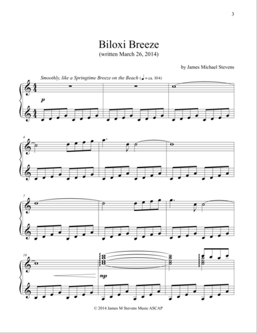 Biloxi Breeze Piano Solo scores gallery preview page 1