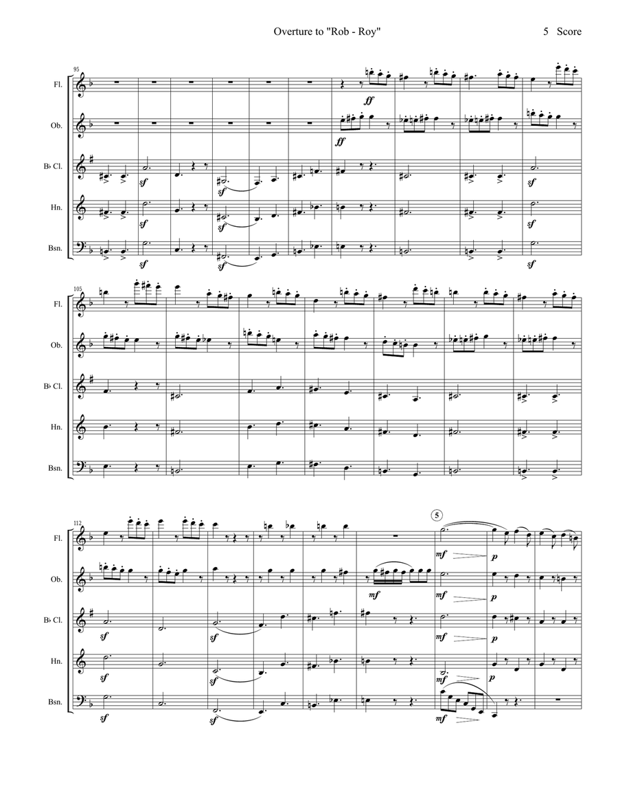 Berlioz - Rob Roy Overture - for Woodwind Quintet Woodwind Quintet scores gallery preview page 6