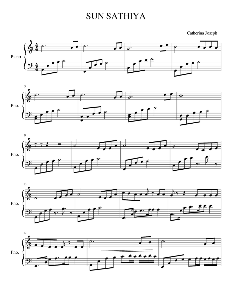 Sun Saathiya: ABCD 2 Piano, Vocal scores gallery preview page 1