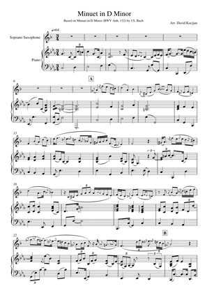 Bach - Minuet in D Minor, BWV Anh. 132 (soprano sax & piano)