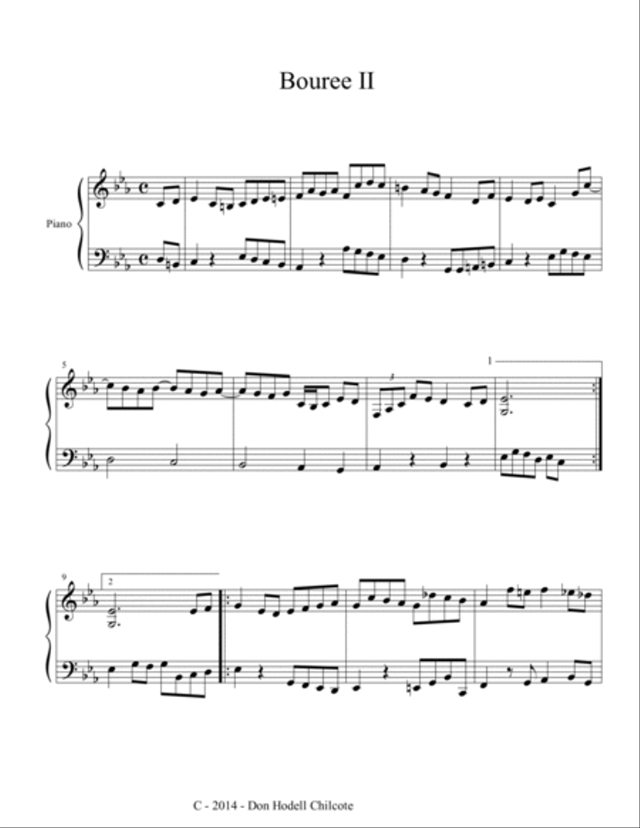 Bourree #2 Harpsichord scores gallery preview page 2