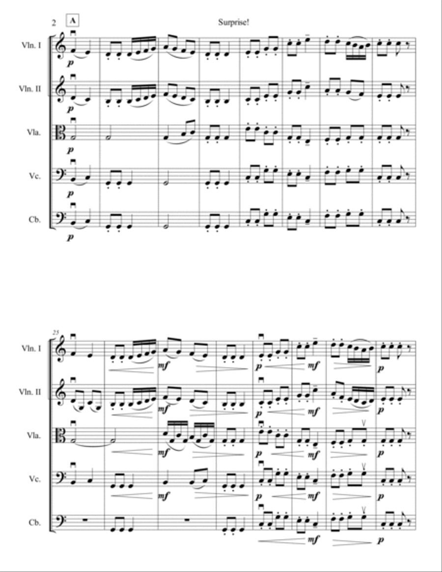 Surprise Symphony String Orchestra scores gallery preview page 2