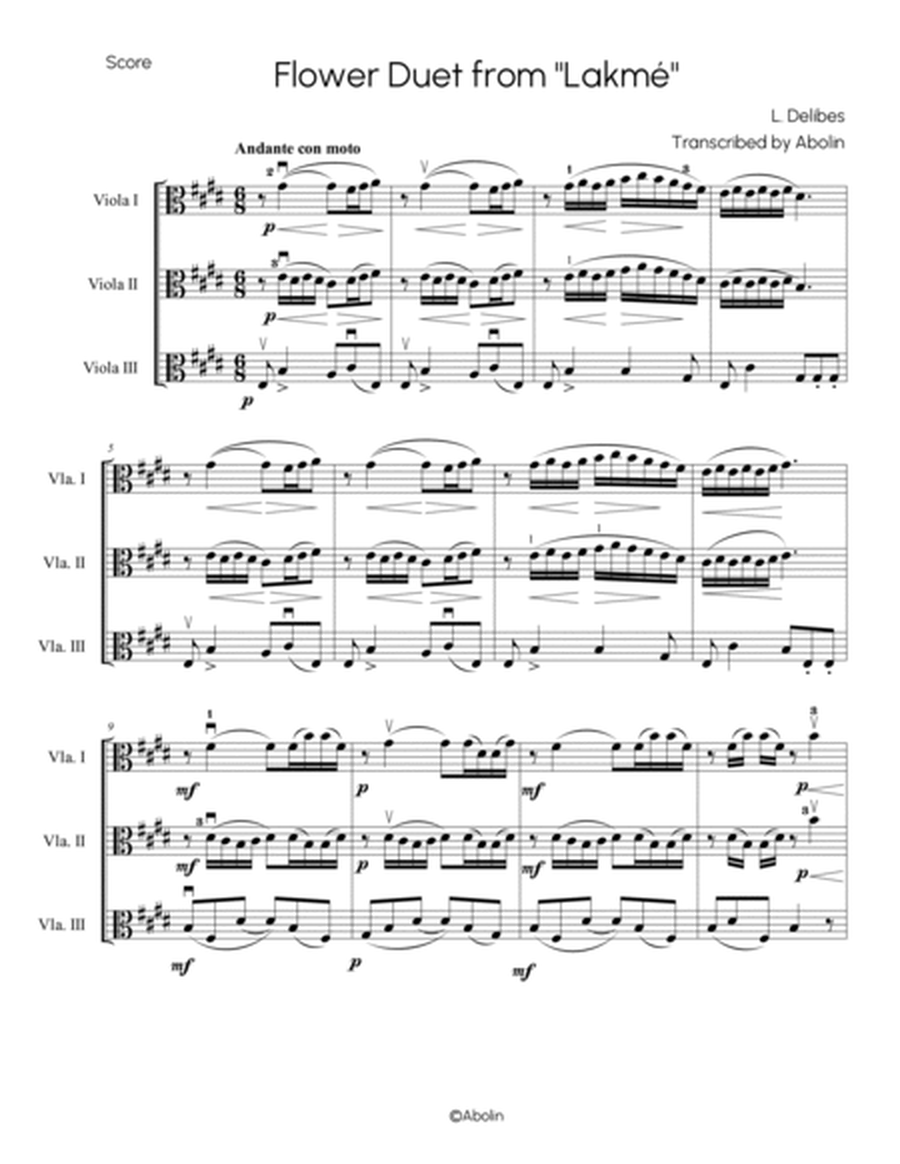 Delibes: Flower Duet from "Lakmé" - Viola Trio image number null