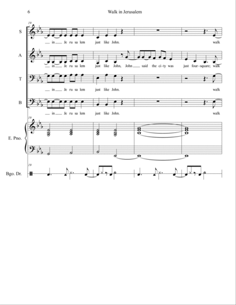 Walk in Jerusalem Walk in Jerusalem 4-Part scores gallery preview page 6