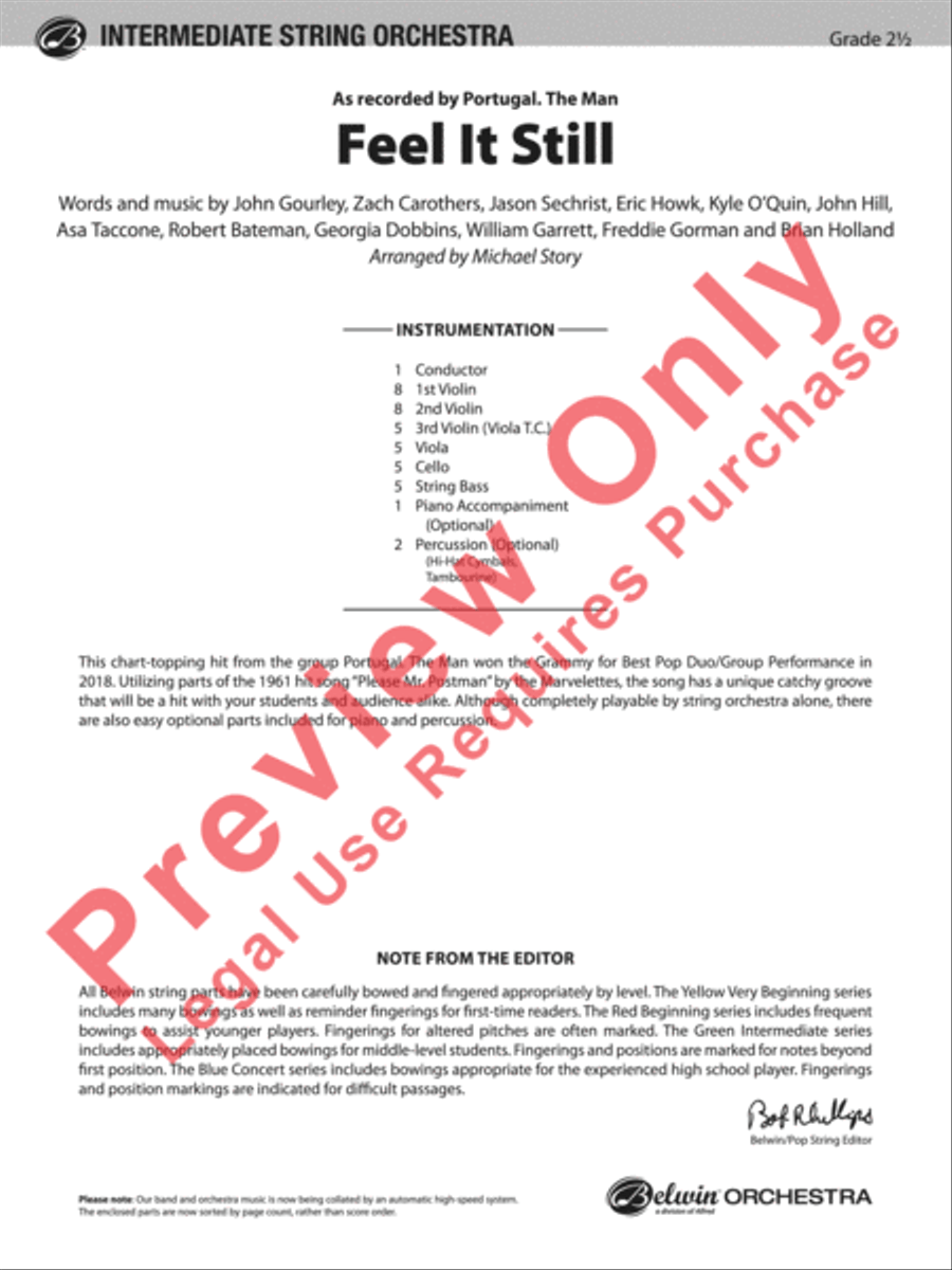 Feel It Still Feel It Still String Orchestra scores gallery preview page 2