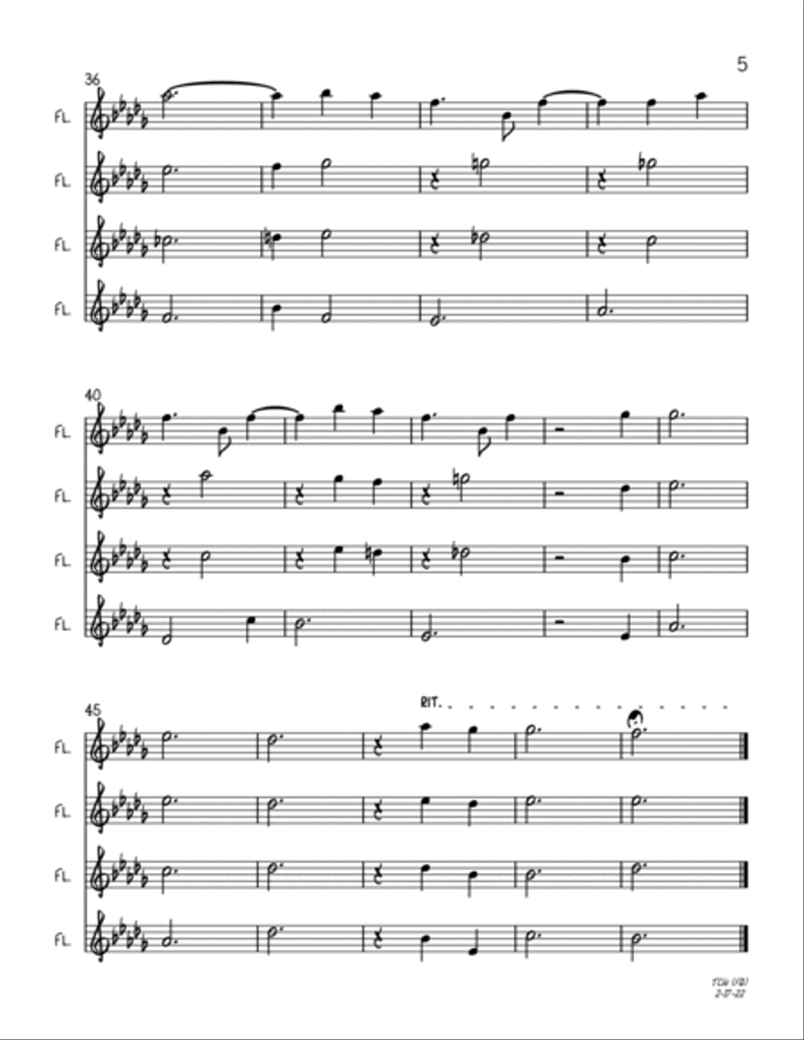 The Christmas Waltz Woodwind Quartet scores gallery preview page 5
