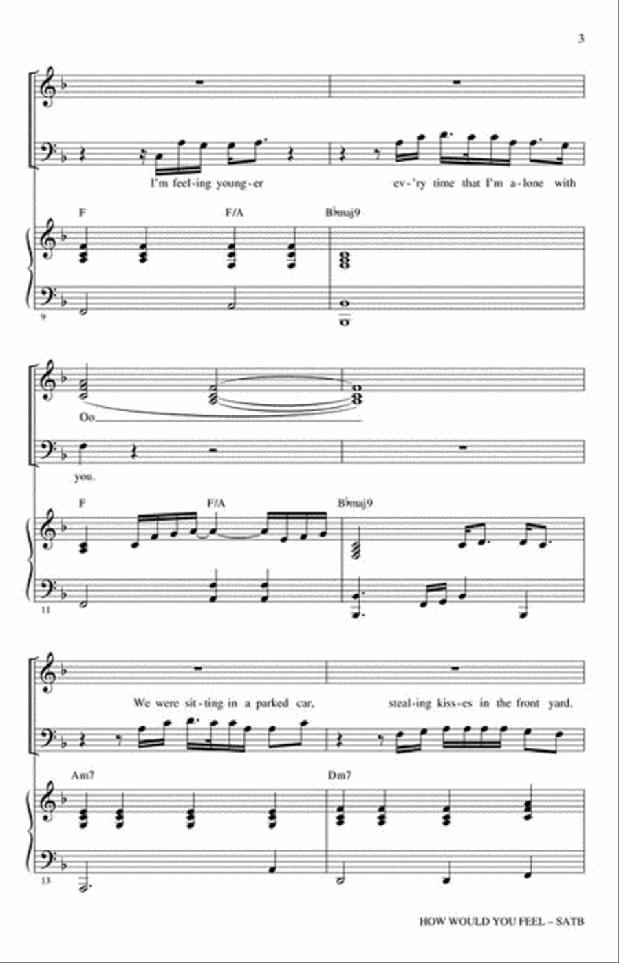 How Would You Feel (Paean) 4-Part scores gallery preview page 3