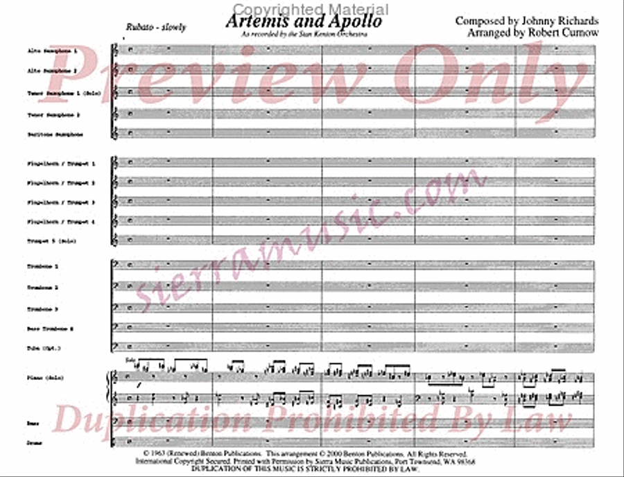 Artemis and Apollo Jazz Ensemble scores gallery preview page 2