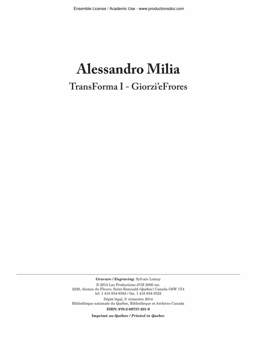 TransForma I - Giorzi’eFrores Mandolin scores gallery preview page 1