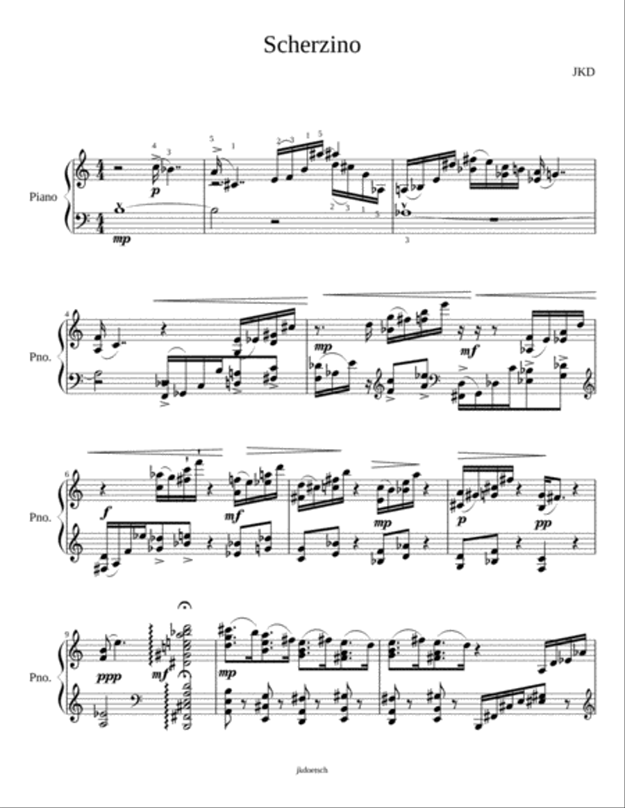 Scherzino for piano Piano Solo scores gallery preview page 1