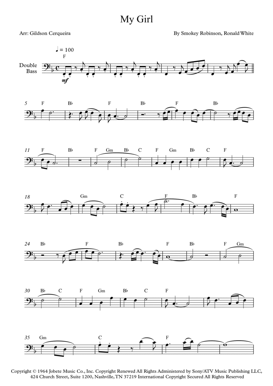 My Girl Double Bass scores gallery preview page 1