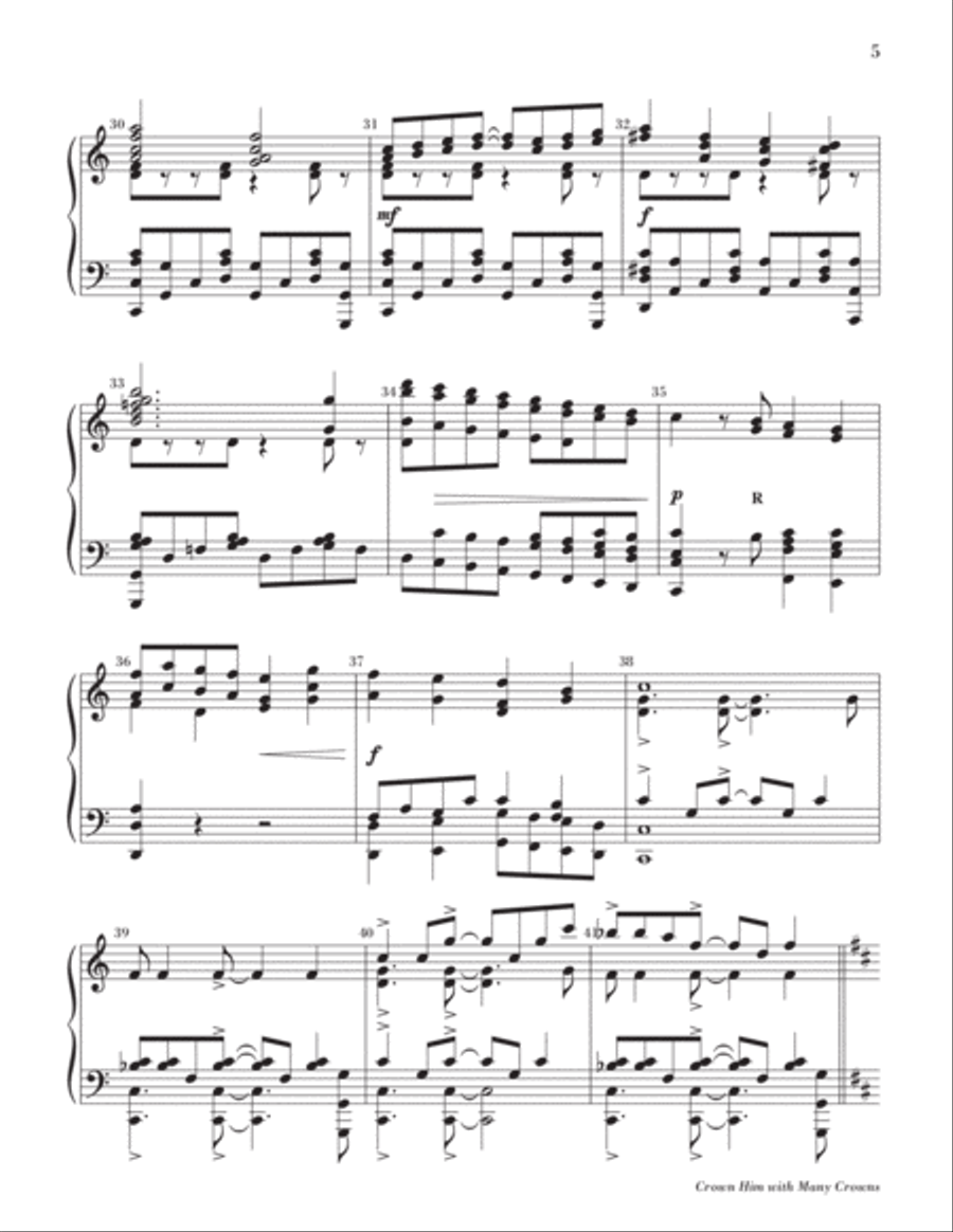 Crown Him with Many Crowns Handbell Choir scores gallery preview page 5