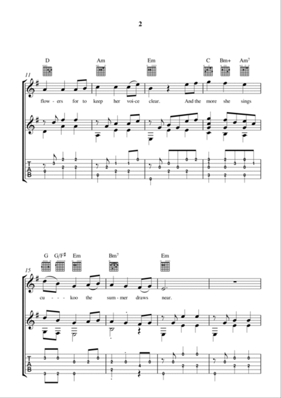 THE CUCKOO Acoustic Guitar scores gallery preview page 2