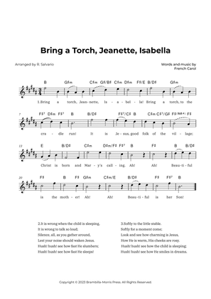 Bring a Torch, Jeanette, Isabella (Key of B Major)