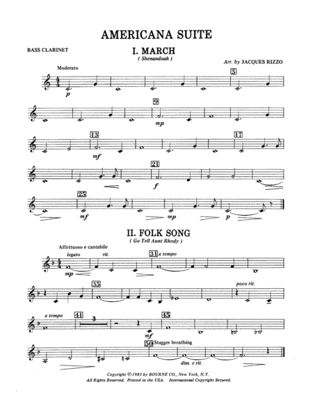 Americana Suite - Bb Bass Clarinet