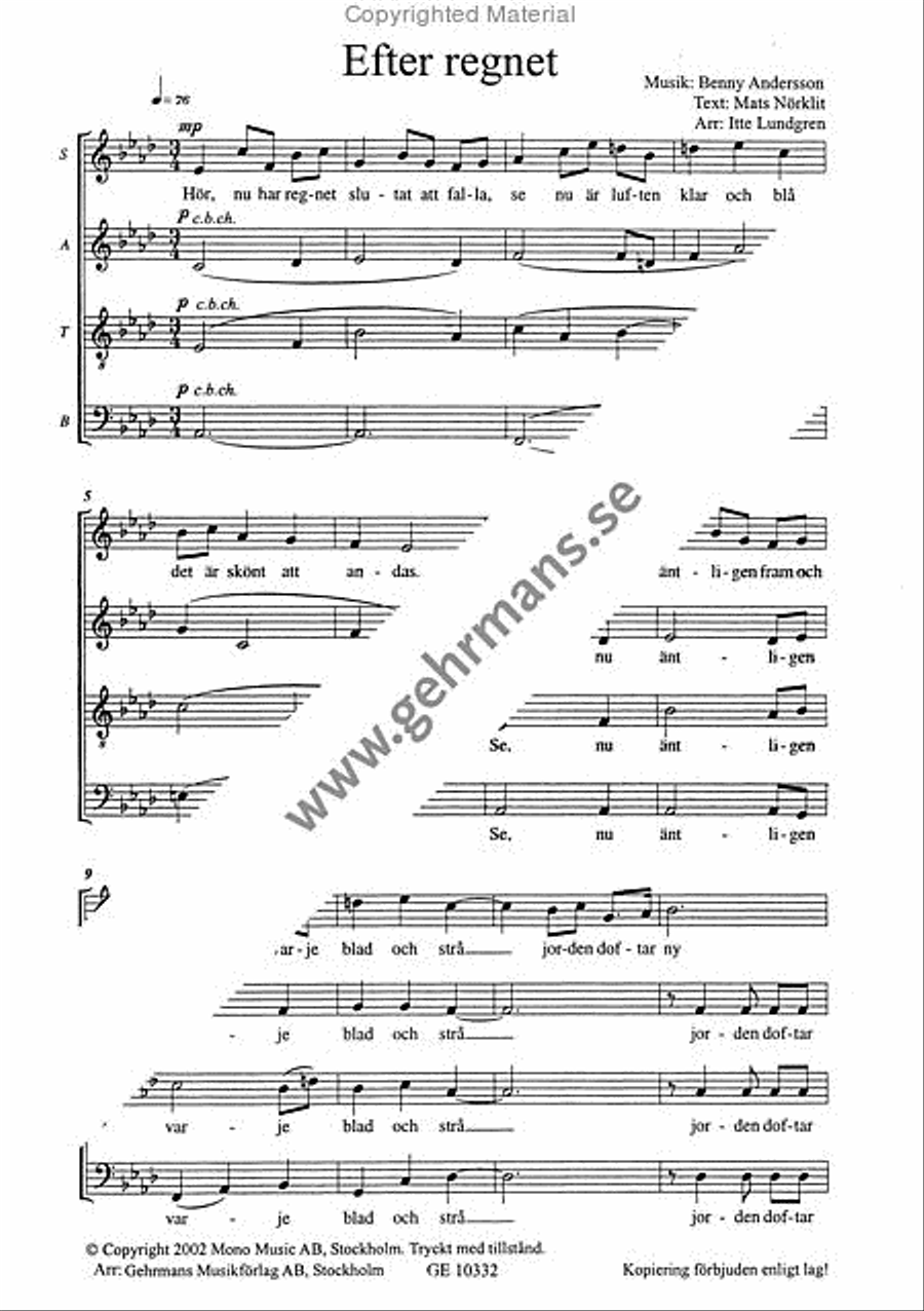 Efter regnet Efter regnet 4-Part scores gallery preview page 2