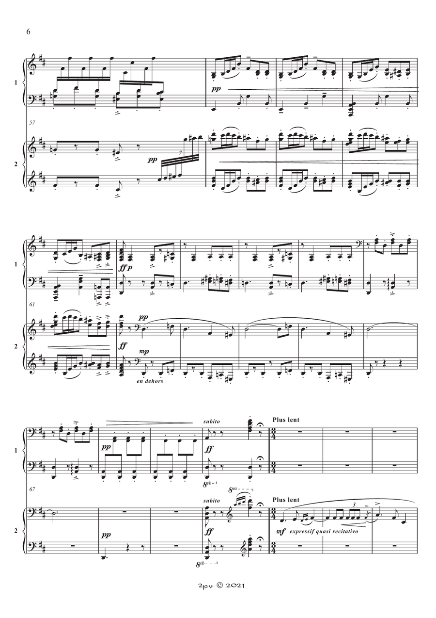 Alborada del Gracioso, for 2 pianos Piano Duet scores gallery preview page 6
