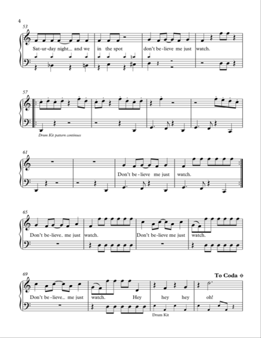 Uptown Funk Piano, Vocal, Guitar scores gallery preview page 4