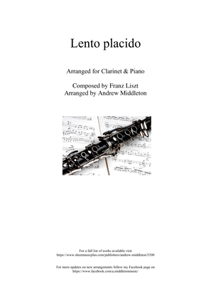 Lento placid arranged for Clarinet and Piano