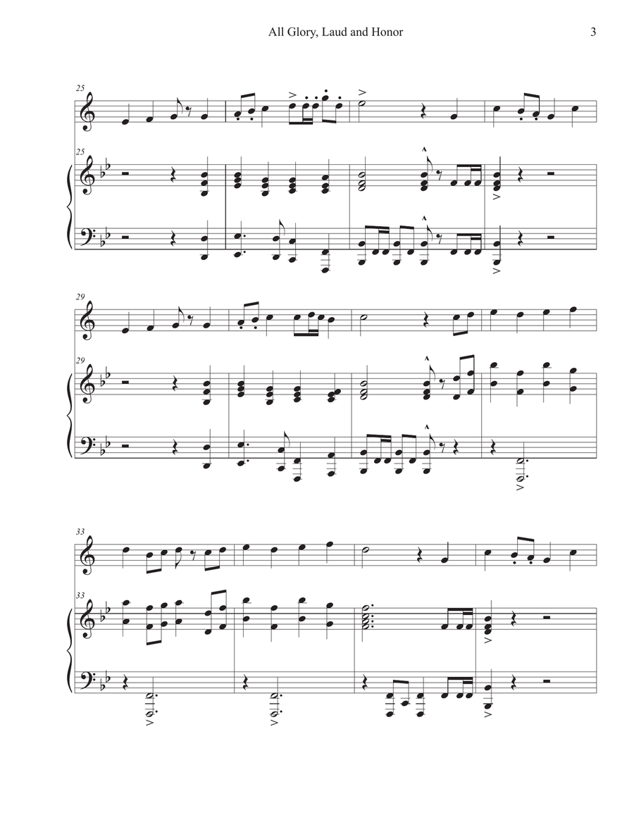 All Glory, Laud and Honor (Trumpet-Piano) Trumpet Solo scores gallery preview page 3