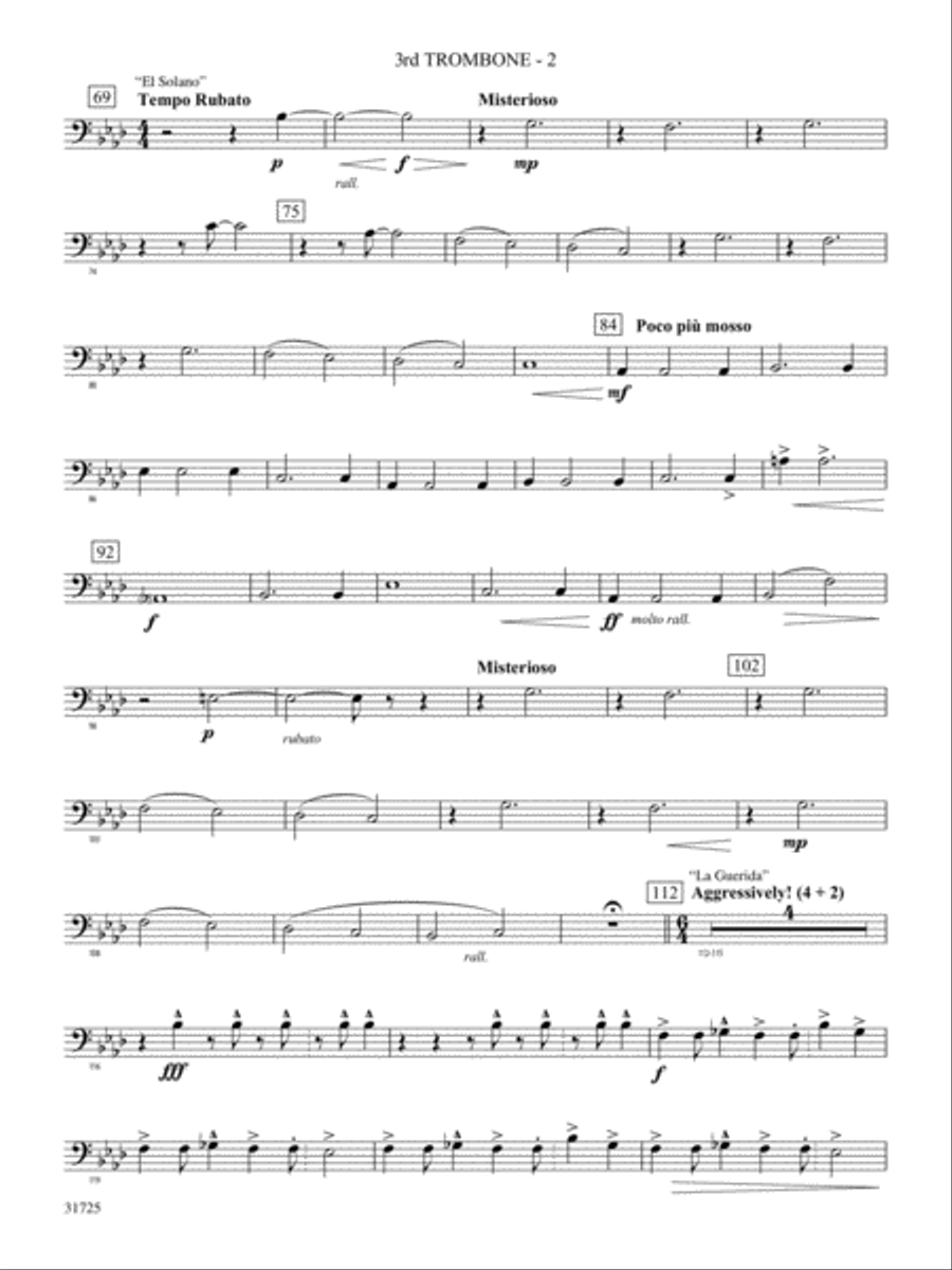 Iberian Escapades: 3rd Trombone Concert Band scores gallery preview page 2