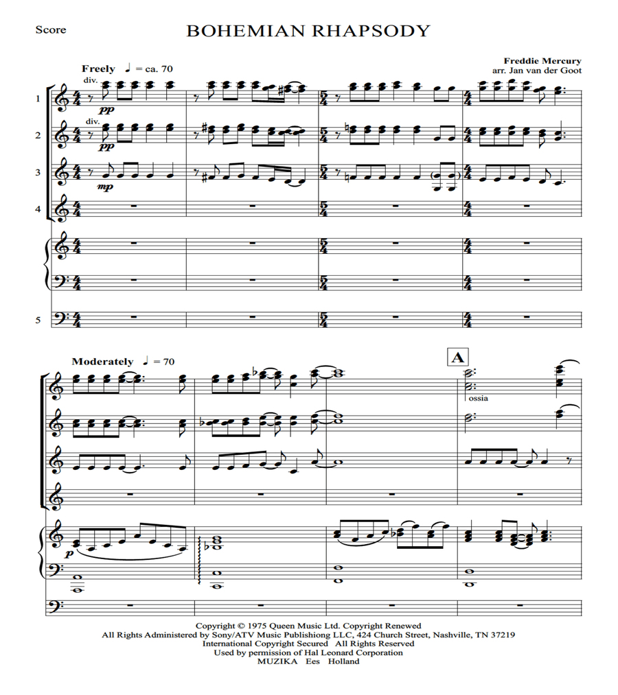 Bohemian Rhapsody Set of Parts scores gallery preview page 2