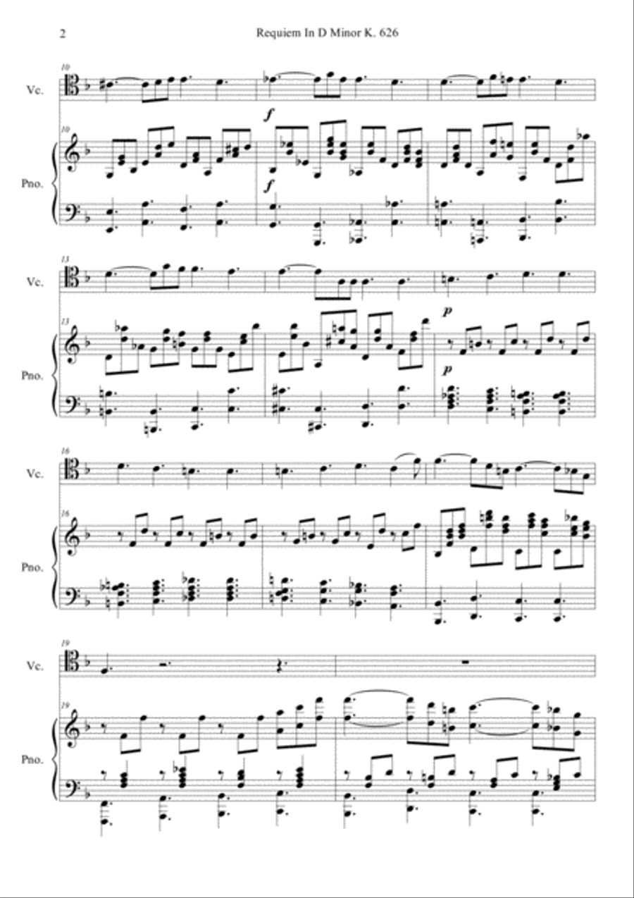 Mozart:Requiem K.626 6.Lacrimosa Piano scores gallery preview page 2