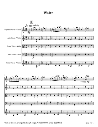 Waltz by Chopin for String Quartet in Schools