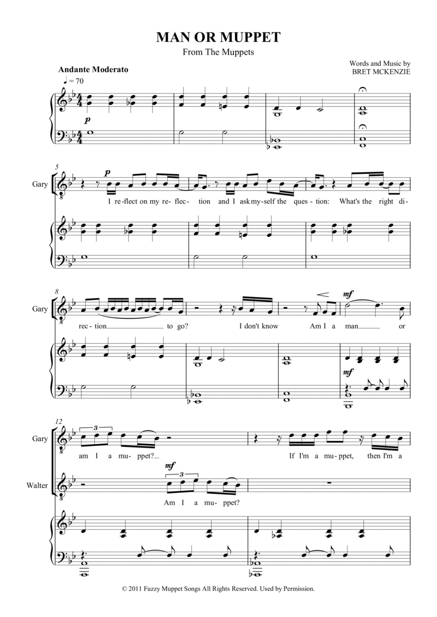 Man Or Muppet Tenor Voice scores gallery preview page 1
