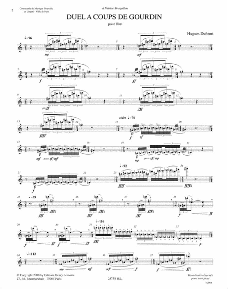 Duel a coups de gourdin Flute Solo scores gallery preview page 2