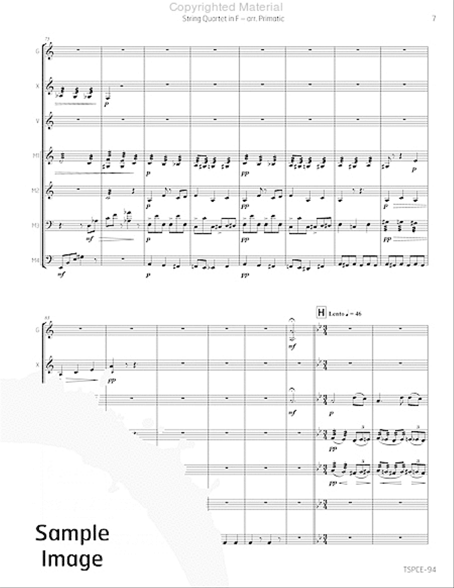 String Quartet in F Percussion Ensemble scores gallery preview page 10