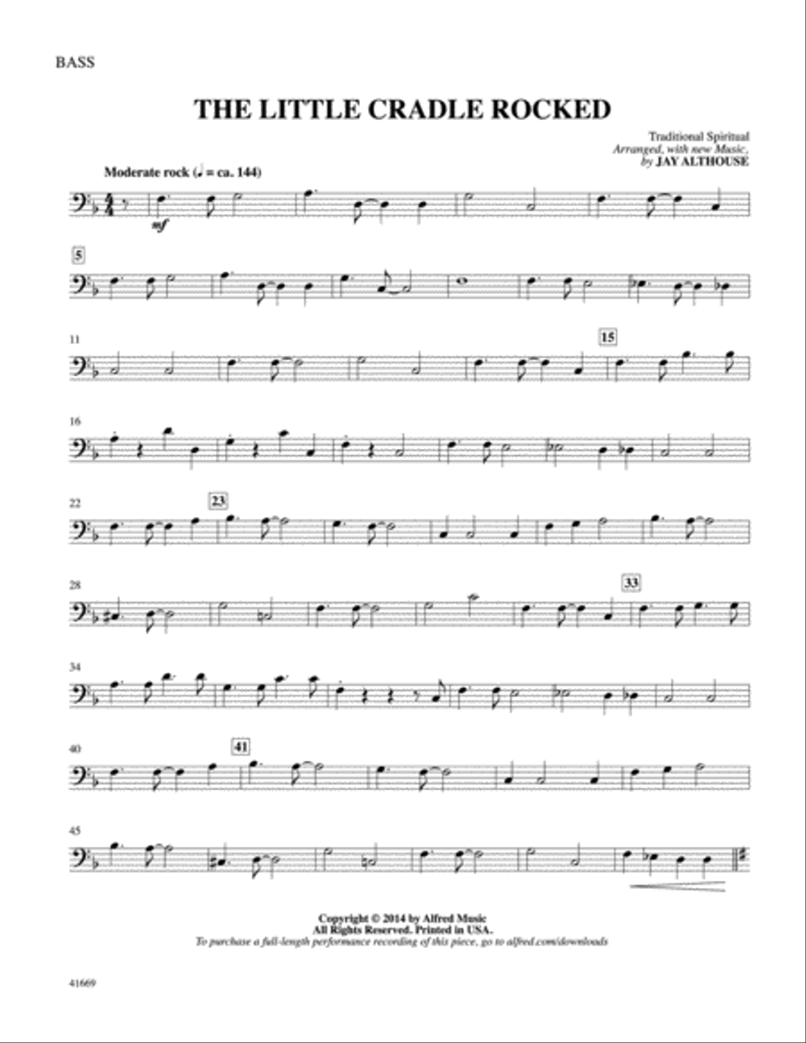 The Little Cradle Rocked: Bass Part scores gallery preview page 1