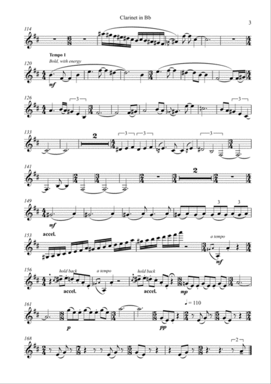 Sonata for Clarinet and Piano (clarinet part) Clarinet Solo scores gallery preview page 3